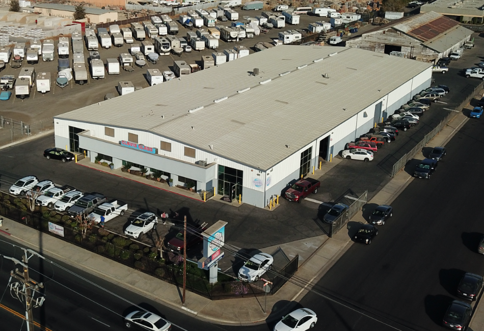 Aerial image of Clovis Glass warehouse